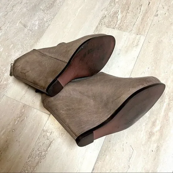 Leather Luxury Rebel Sora Wedge Ankle Booties 408 Women’s Designer Edgy - Picture 9 of 12